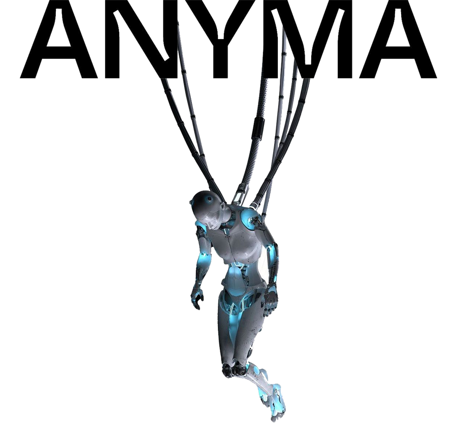 Anyma Logo with Cyborg dangling from the letters